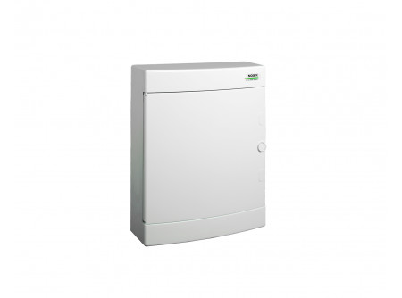 Noark 101507 - PNS 24W Kiselosztó,fehér ajtó,falon kívüli,IP40,2 sor,2x12 modul