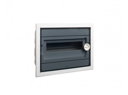 Noark 101529 - PXF 12T Kiselosztó,flat átlátszó ajtó,süllyesztett,IP40,1 sor,12 modul