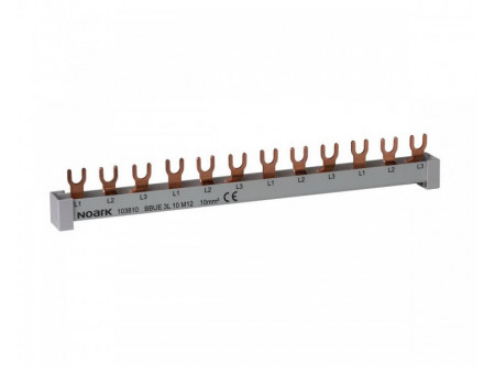 Noark 103821 - BBUE 4L 30 M1,5x40P Gyűjtősín, 4 fázisú, 30mm2, 115A, 40 modul (1m)