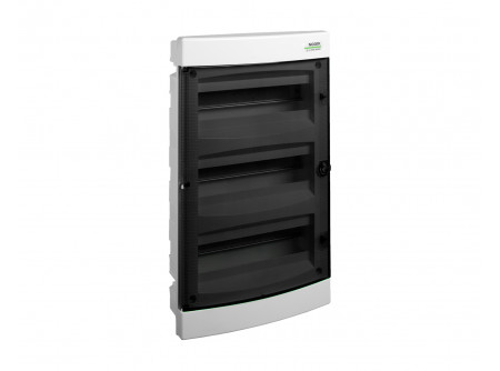 Noark 106198 - PNF 3x18T Kiselosztó, átlátszó ajtó, süllyesztett, IP40, 3 sor, 3x18 modul