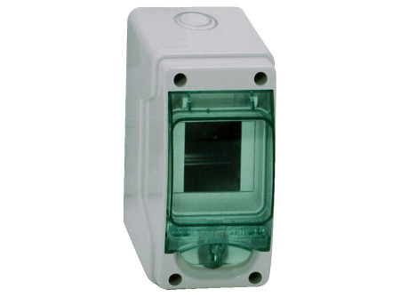 Schneider 13975 - MINI KAEDRA Kiselosztó, átlátszó ajtó, falon kívüli, 1x3 modul, szürke