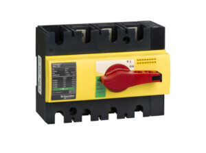 Schneider 28926 - Interpact INS125 3P piros kapcsoló sárga homloklap