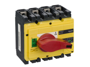 Schneider 31127 - Interpact INS250 4P piros kapcsolókar, sárga homloklap