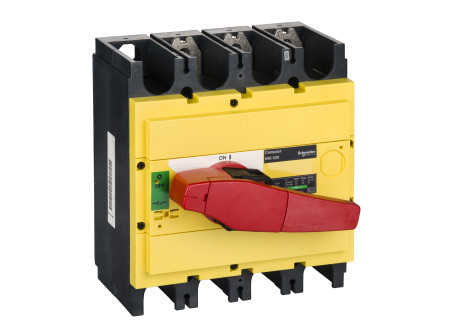 Schneider 31128 - Interpact INS320 3P piros kapcsolókar, sárga homloklap