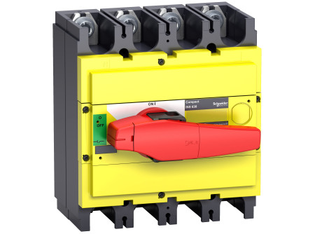 Schneider 31131 - Interpact INS400 4P piros kapcsolókar, sárga homloklap