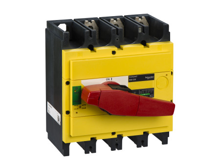 Schneider 31134 - Interpact INS630 3P piros kapcsolókar, sárga homloklap