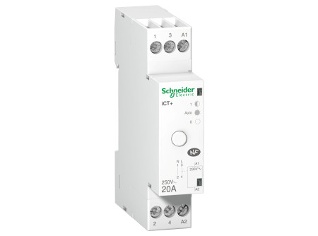 Schneider A9C15031 - ACTI9 iCT+20A kézi vezérlésű impulzusrelé, 1P+N, Uc 230VAC
