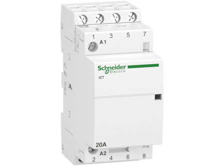 Schneider A9C22824 - ACTI9 iCT20A kontaktor, 50Hz, 4NO, 220-240VAC