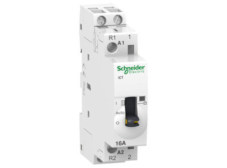 Schneider A9C23715 - ACTI9 iCT16A kézi vezérlésű kont. 50Hz, 1NO 1NC, 230-240VAC