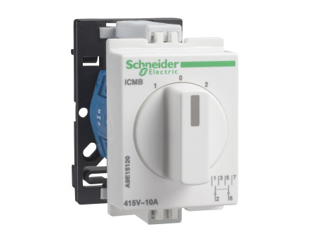Schneider A9E15120 - ACTI9 iCMB DIN sínes választókapcsoló, 2 csatornás, 10A, 2P, U 415VAC