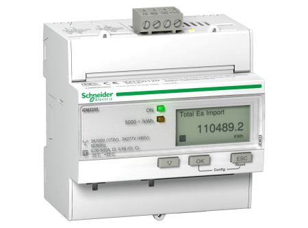 Schneider A9MEM3255 - Digitális fogyasztásmérő,3F,áramv,MODBUS,MID