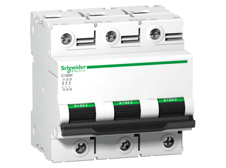 Schneider A9N18513 - ACTI9 C120H kismegszakító, 3P, D, 100A
