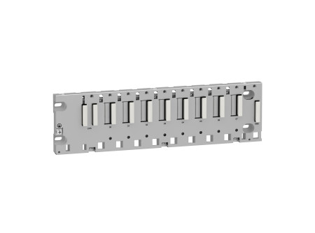 Schneider BMXXBP0800 - Hátlap, 8 I/O kártyahely