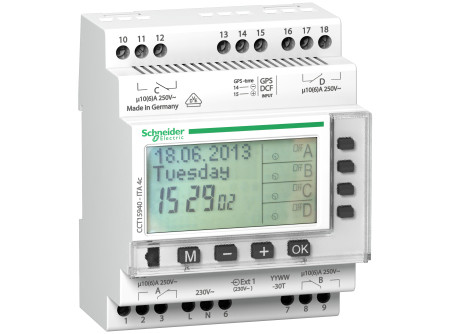 Schneider CCT15940 - ACTI9 ITA 4c programozható kapcsolóóra, 2 csatornás
