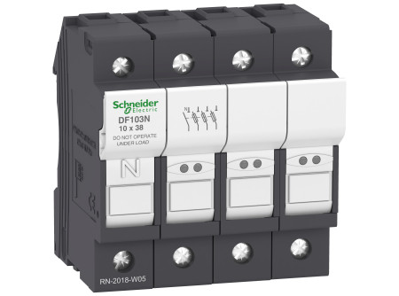 Schneider DF103N - Biztosíték tartó 3P N 32A biztosítékhoz; Teljesítményvezérlés és védelem