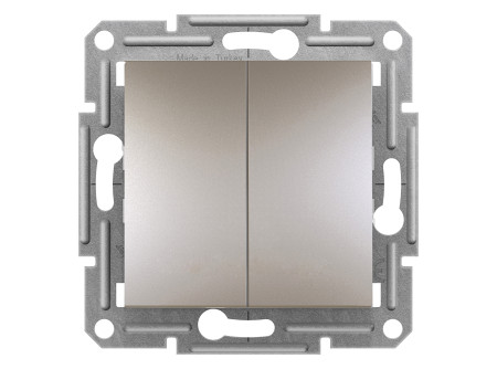 Schneider EPH0600169 - ASFORA Kettős váltókapcsoló, rugós bekötés, bronz (106+6)