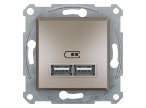 Schneider EPH2700269 - ASFORA Dupla USB töltő, 2.1A, bronz