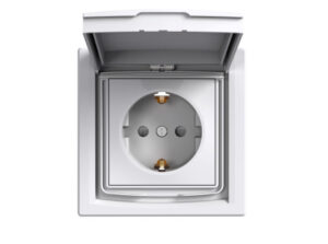 Schneider EPH3100321 - ASFORA 2P+F aljzat, gyermekvédelemmel, csapfedeles - IP44, fehér