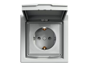 Schneider EPH3100361 - ASFORA 2P+F aljzat, gyermekvédelemmel, csapfedeles - IP44, alumínium