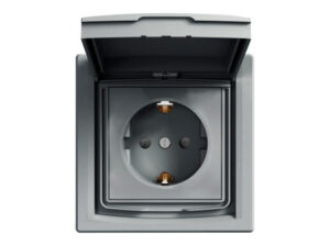 Schneider EPH3100362 - ASFORA 2P+F aljzat, gyermekvédelemmel, csapfedeles - IP44, acél