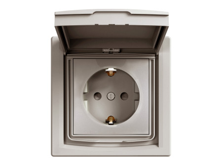 Schneider EPH3100369 - ASFORA 2P+F aljzat, gyermekvédelemmel, csapfedeles - IP44, bronz