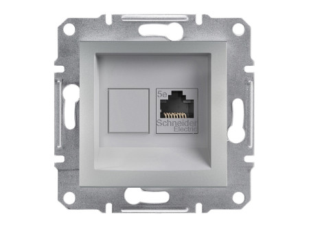 Schneider EPH4300161 - ASFORA 1xRJ45 Cat5e UTP aljzat, alumínium