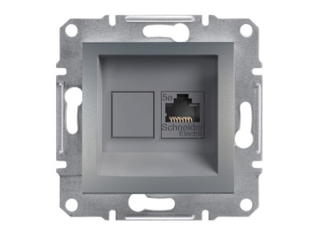 Schneider EPH4300162 - ASFORA 1xRJ45 Cat5e UTP aljzat, acél