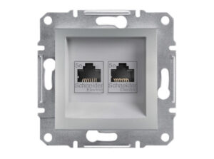 Schneider EPH4400161 - ASFORA 2xRJ45 Cat5e UTP aljzat, alumínium
