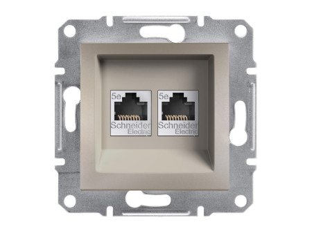 Schneider EPH4400169 - ASFORA 2xRJ45 Cat5e UTP aljzat, bronz