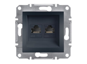 Schneider EPH4400171 - ASFORA 2xRJ45 Cat5e UTP aljzat, antracit