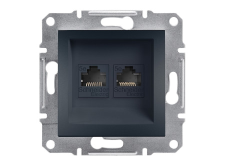 Schneider EPH4400171 - ASFORA 2xRJ45 Cat5e UTP aljzat, antracit