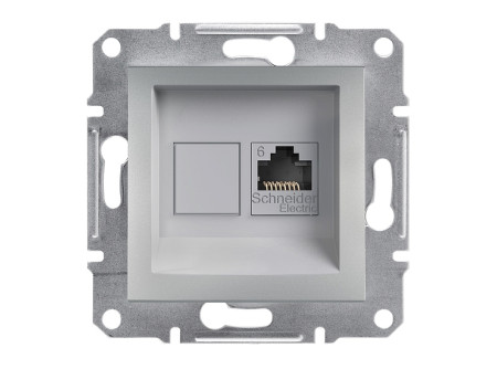 Schneider EPH4700161 - ASFORA 1xRJ45 Cat6 UTP aljzat, alumínium