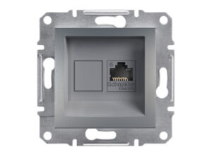 Schneider EPH4700162 - ASFORA 1xRJ45 Cat6 UTP aljzat, acél
