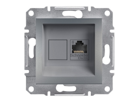 Schneider EPH4700162 - ASFORA 1xRJ45 Cat6 UTP aljzat, acél