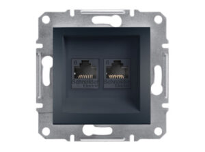 Schneider EPH4800171 - ASFORA 2xRJ45 Cat6 UTP aljzat, antracit