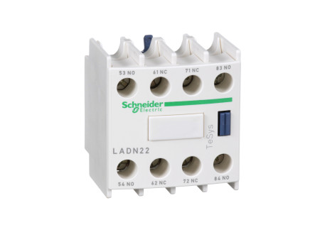 Schneider LADN22 - Segédérintkező blokk, homloklapi, 2Z+2NY, csavaros csatlakozás