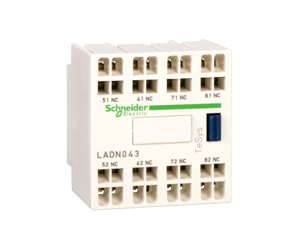 Schneider LADN223 - Segédérintkező blokk, homloklapi, 2Z+2NY, rugós csatlakozás