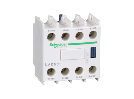 Schneider LADN31 - Segédérintkező blokk, homloklapi, 3Z+1NY, csavaros csatlakozás