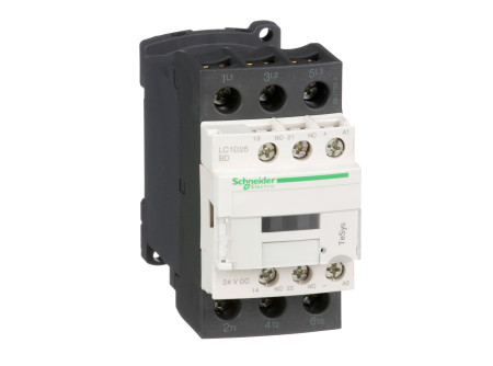 Schneider LC1D25BD - DC mágneskapcsoló, 11kW/25A (400V, AC3), csavaros csatlakozás, 1Z+1NY