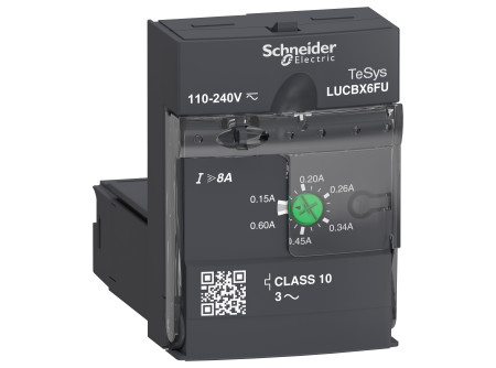 Schneider LUCBX6FU - Vezérlőegység, 0,15-0,6A, 110-240VAC/DC, 10-as osztályú, 3-fázisú