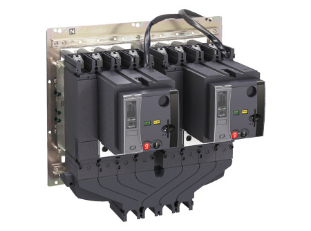 Schneider LV432620 - Kiegészítő átkapcsoló adaptációs készlethez terhelésoldali 4P Gyűjtősín csat