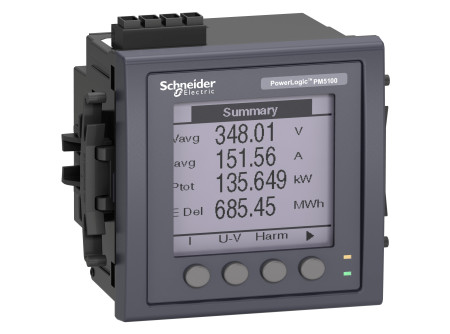 Schneider METSEPM5111 - PM5111 Teljesítménymérő, MID, RS 485 (Modbus), min/max napló, riasztások,