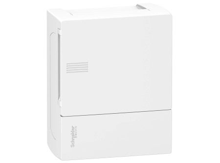 Schneider MIP12106 - MINI PRAGMA Kiselosztó, teli ajtó, falon kívüli, 1x6 modul, PEN sín, fehér