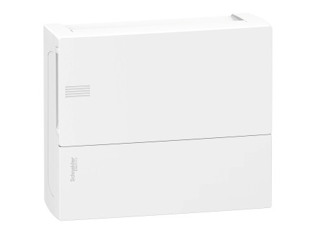 Schneider MIP12112 - MINI PRAGMA Kiselosztó, teli ajtó, falon kívüli, 1x12 modul, PEN sín, fehér