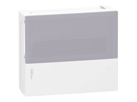 Schneider MIP12112T - MINI PRAGMA Kiselosztó, tejüveg hatású átlátszó ajtó, falon kívüli, 1x12 mo