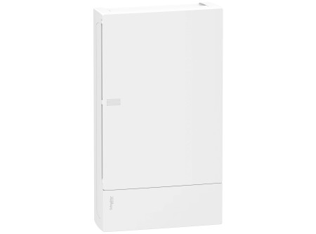 Schneider MIP12312 - MINI PRAGMA Kiselosztó, teli ajtó, falon kívüli, 3x12 modul, PEN sín, fehér