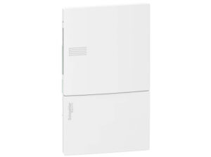 Schneider MIP22104 - MINI PRAGMA Kiselosztó, teli ajtó, süllyesztett, 1x4 modul, PEN sín, komplet