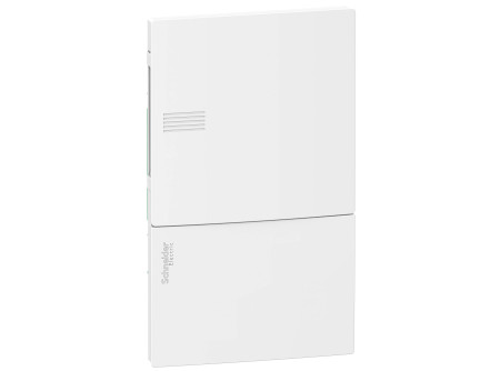 Schneider MIP22104 - MINI PRAGMA Kiselosztó, teli ajtó, süllyesztett, 1x4 modul, PEN sín, komplet