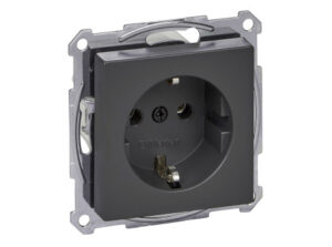 Schneider MTN2301-0414 - MERTEN 2P+F csatlakozóaljzat, rugós bekötés, 16A, System-M, antracit