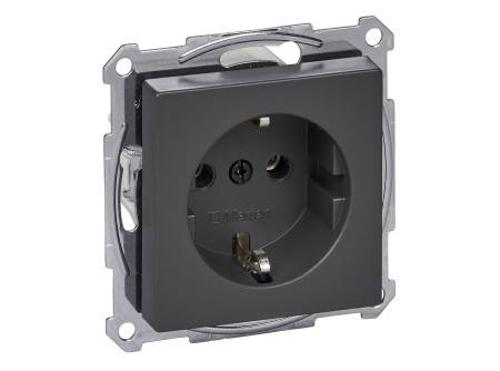 Schneider MTN2301-0414 - MERTEN 2P+F csatlakozóaljzat, rugós bekötés, 16A, System-M, antracit